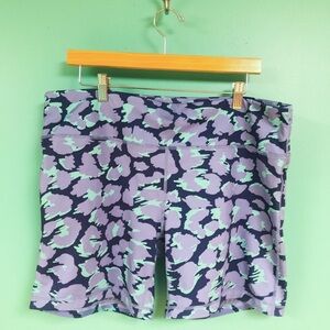 IAB No Ride 5” Shorts Purple & Teal Floral Athletic Shorts Womens Size 14